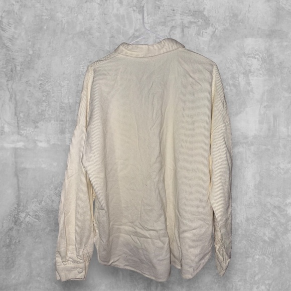 Women's Double Zero Cream White Corduroy Button-up Shirt - Picture 4 of 5